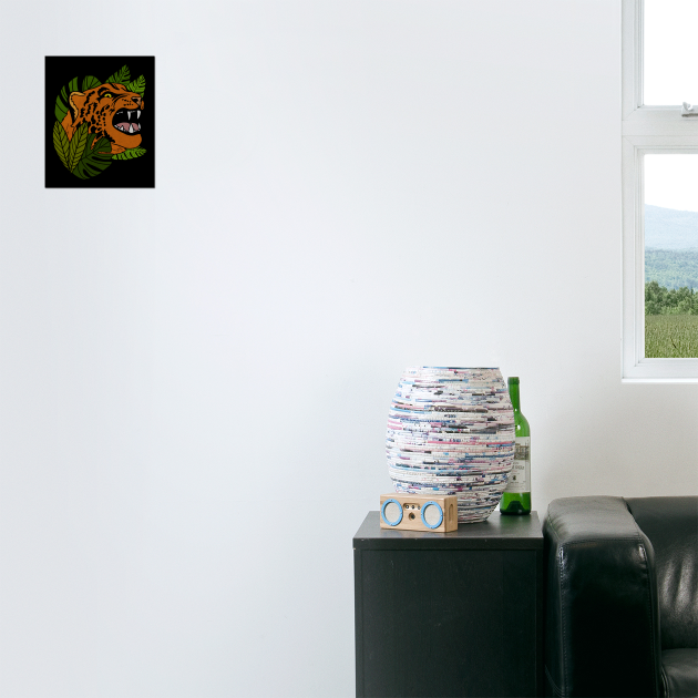 Jaguar Roaring, Tropical design, Leopard by logiamerch